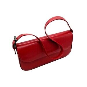 Cute Red Faux Leather Top Handle Handbag